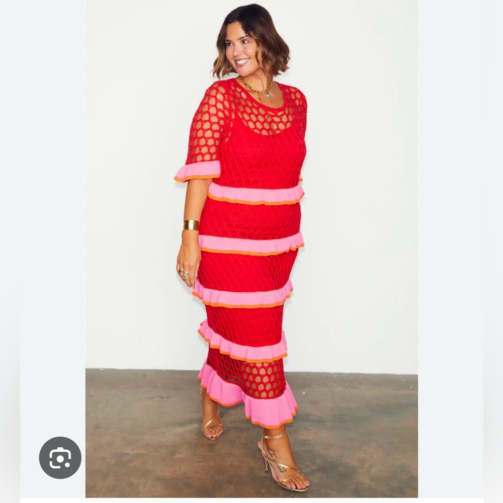Never Fully Dressed red crocheted dress